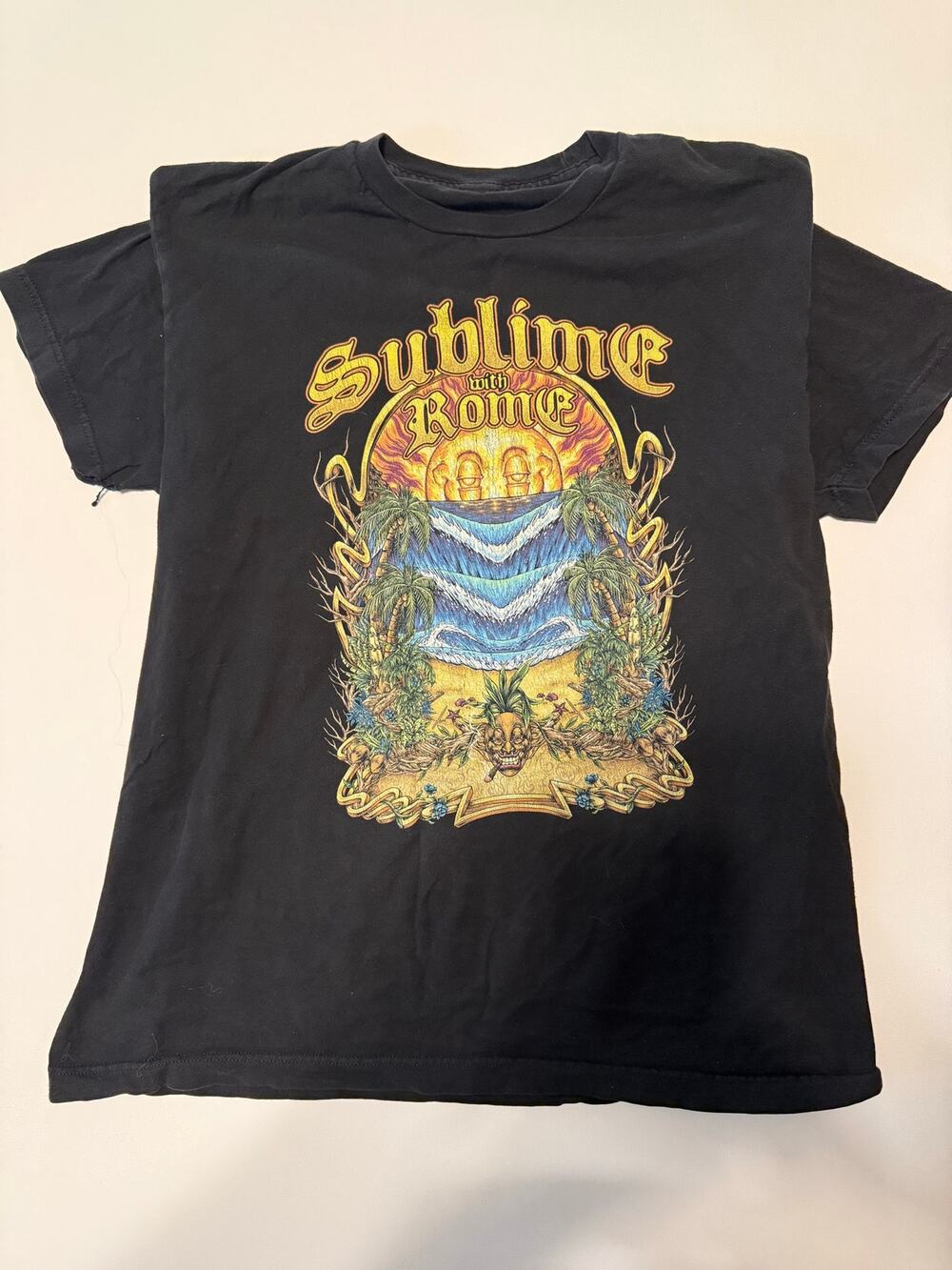 Sublime With Rome 2019 Tour T Shirt Black Tropical Beach Band Tee Tagless